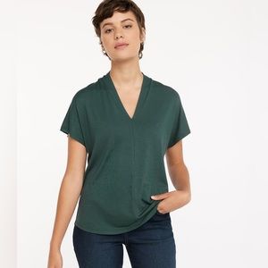 Solid V-Neck Top with Extended Sleeves NEW with Tags